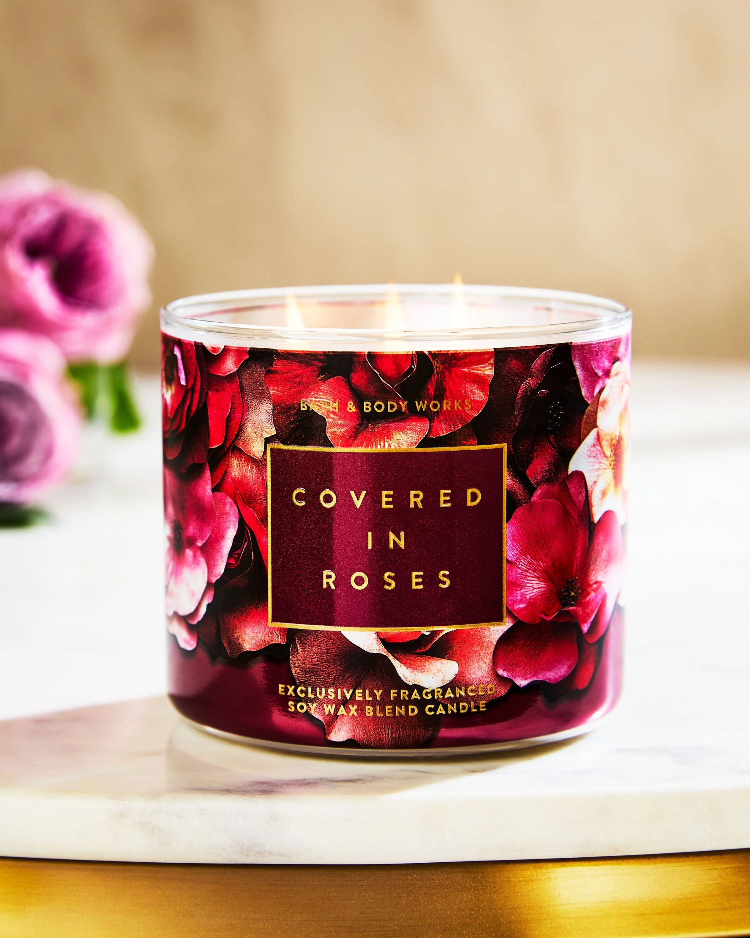 Covered In Roses 3-Wick Candle - Image 4