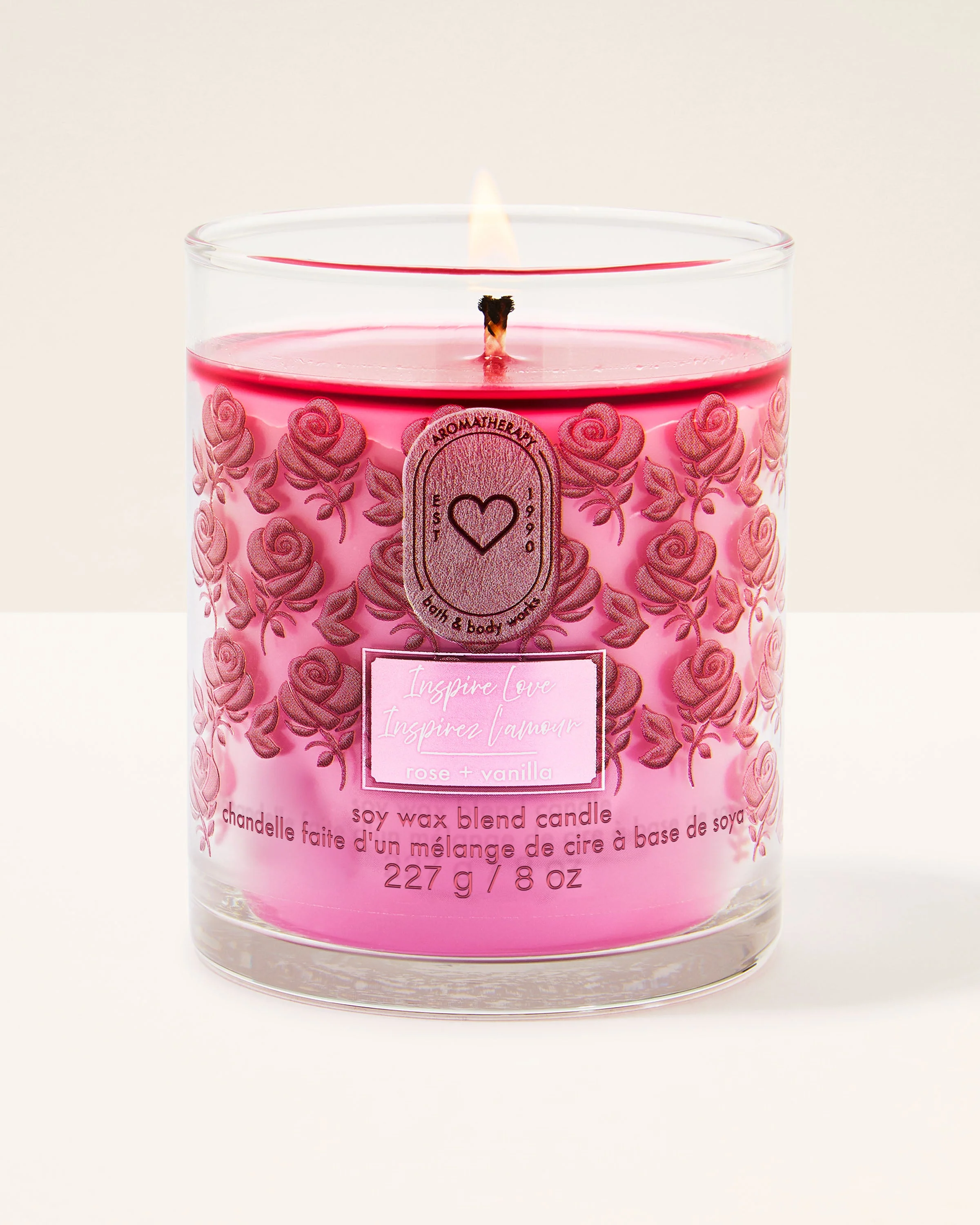 Inspire Love - Rose + Vanilla Single Wick Candle