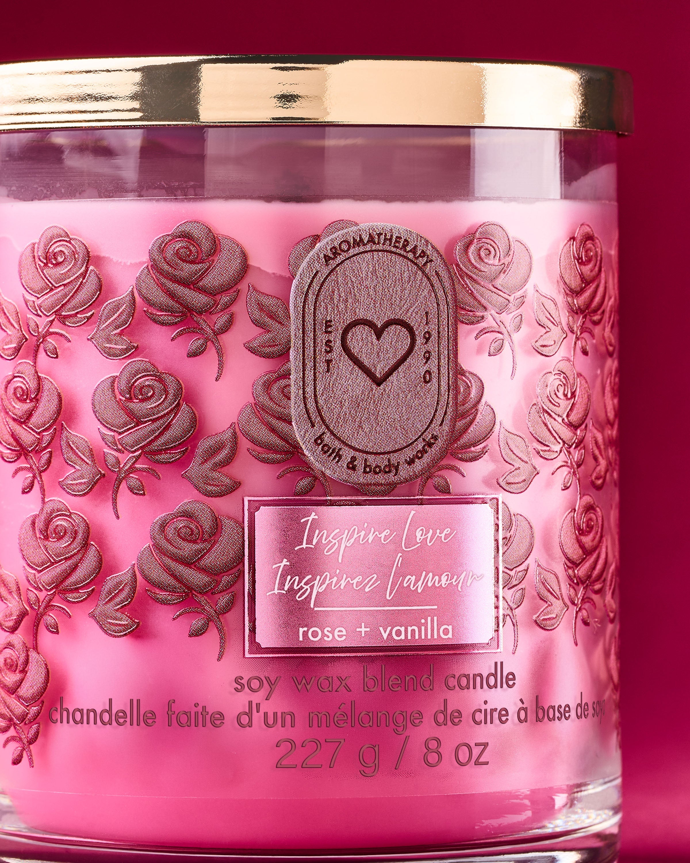 Inspire Love - Rose + Vanilla Single Wick Candle - Image 2