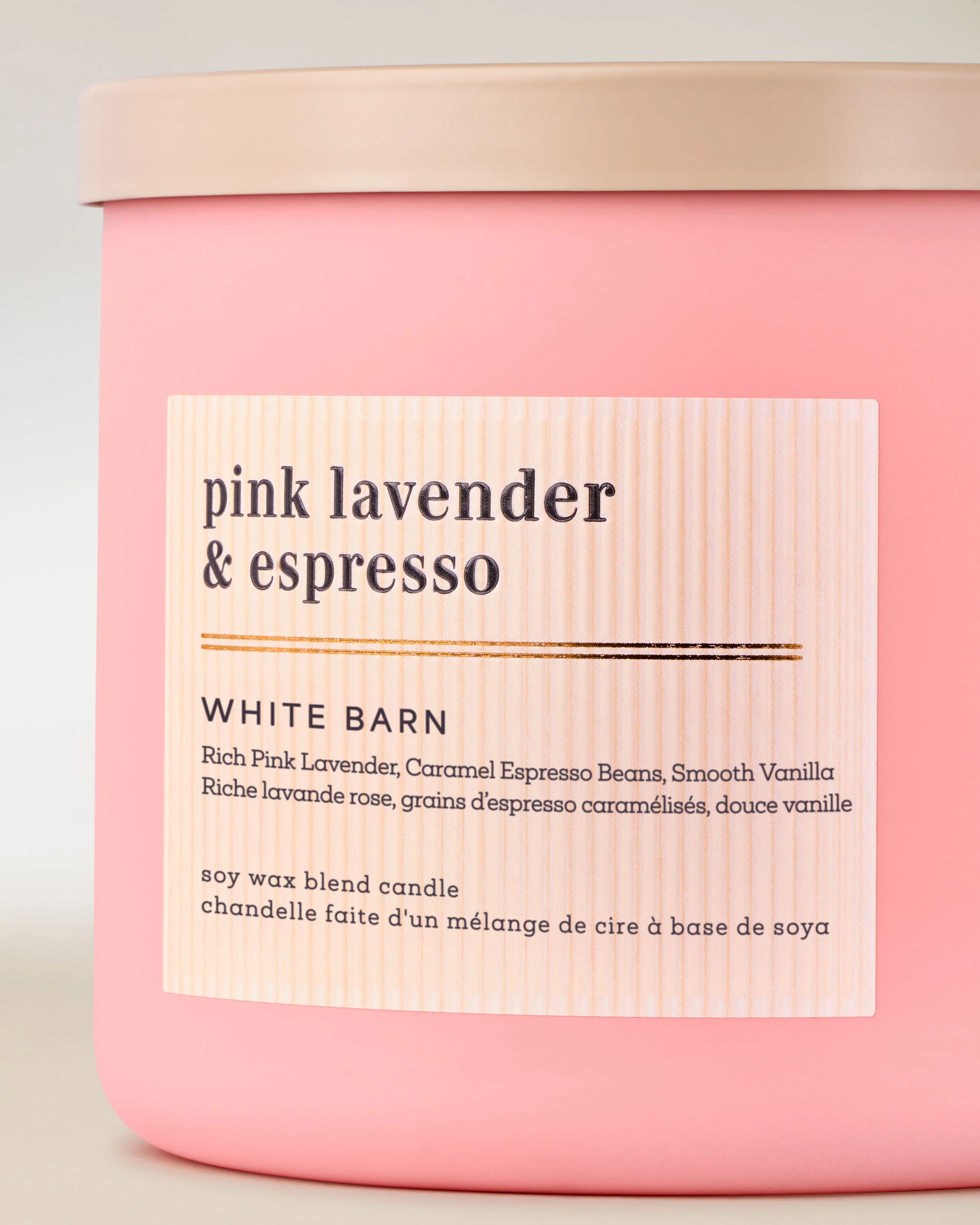 Pink Lavender & Espresso 3-Wick Candle - Image 2