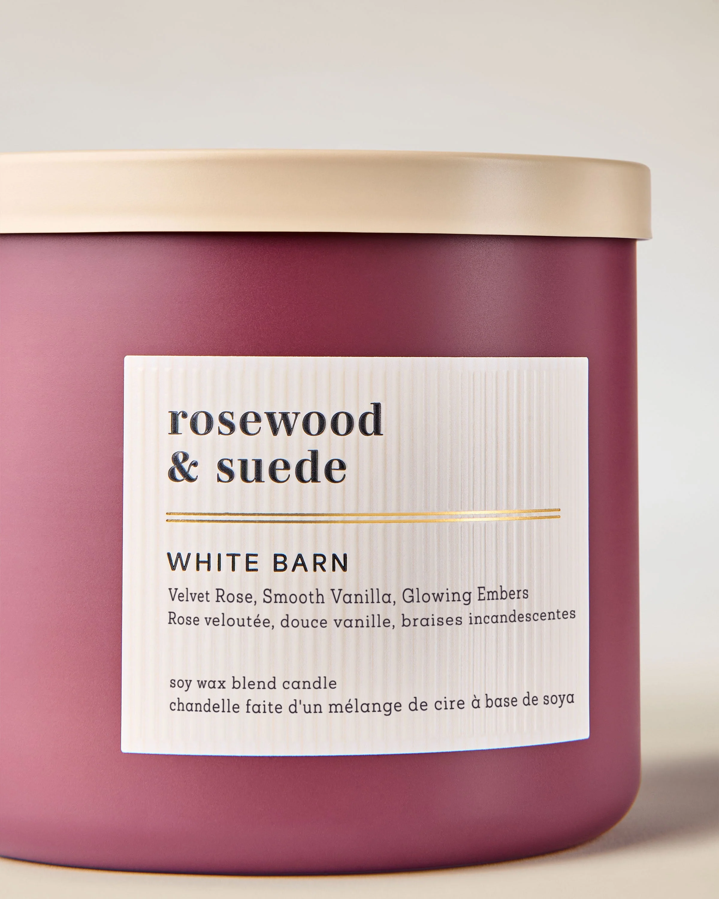 Rosewood & Suede 3-Wick Candle - Image 2