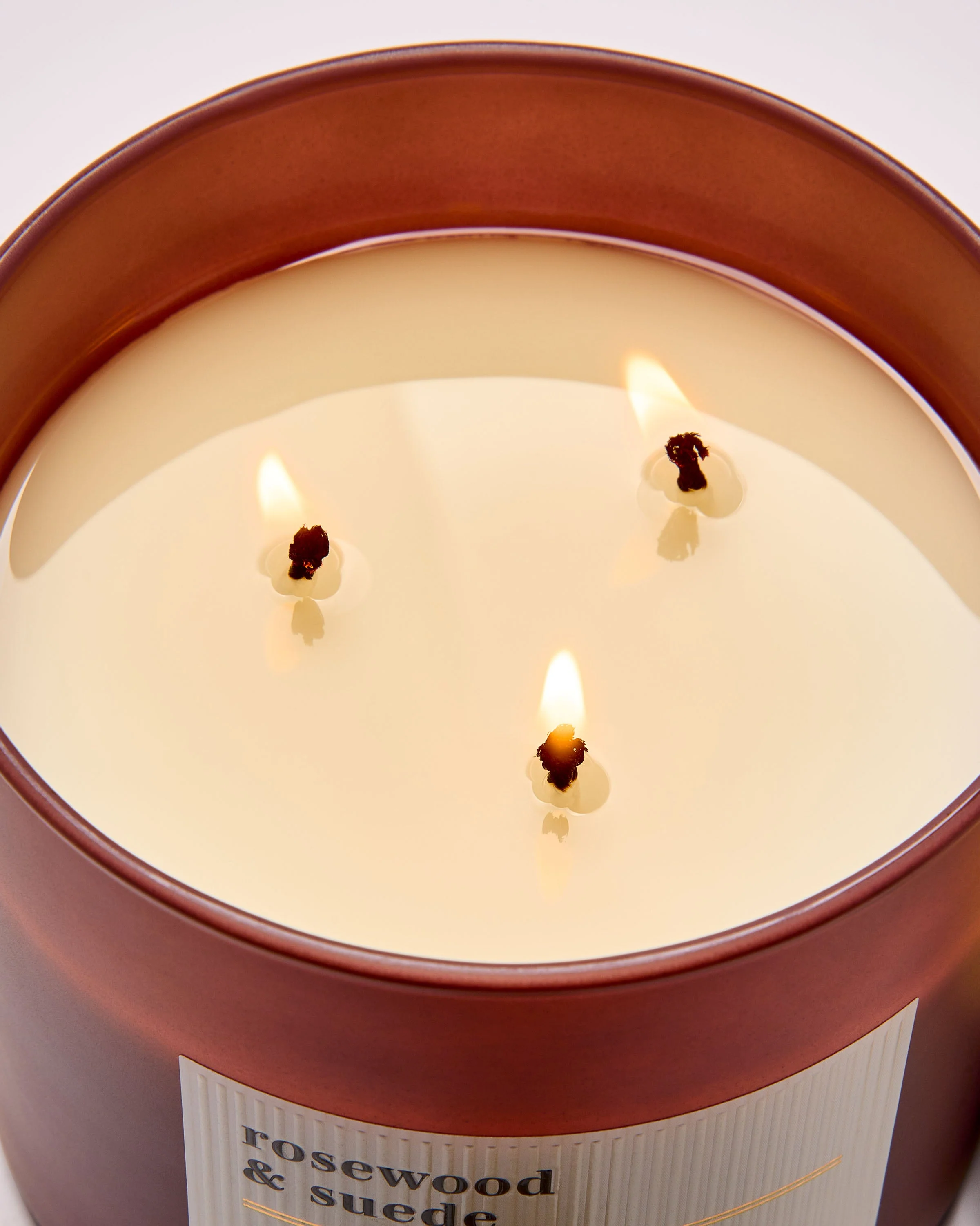 Rosewood & Suede 3-Wick Candle - Image 3